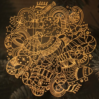 Рамка светящаяся, "Игрушки" 13,5 х 17 см, USB, 5V , 10 LED, RGB - фото 2030830