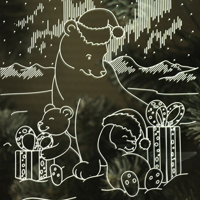 Рамка светящаяся, "Мишки" 13,5 х 17 см, USB, 5V , 10 LED, БЕЛЫЙ - фото 2030858