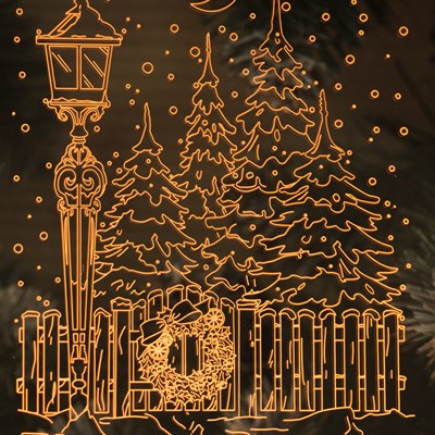 Рамка светящаяся, "Фонарь" 13,5 х 17 см, USB, 5V, 10 LED, RGB - фото 2030902