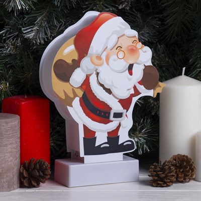 Световая картинка на подставке "Санта", SMD 2835, 8 LED, 3*АА (не в комплекте) - фото 2030906
