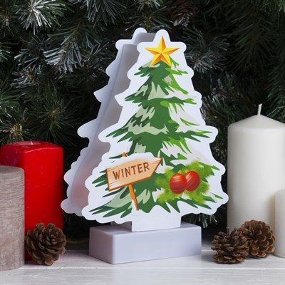 Световая картинка на подставке "Ёлка", SMD 2835, 8 LED, 3*АА (не в комплекте) - фото 2030911