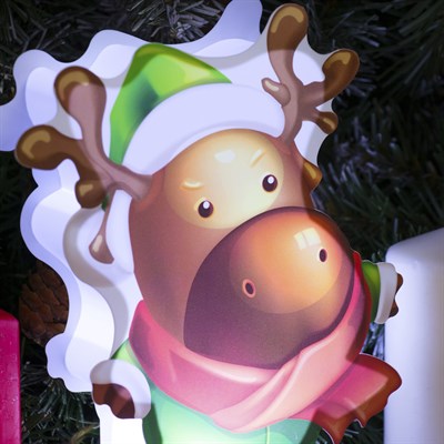 Световая картинка на подставке "Олень", SMD 2835, 8 LED, 3*АА (не в комплекте) - фото 2030922