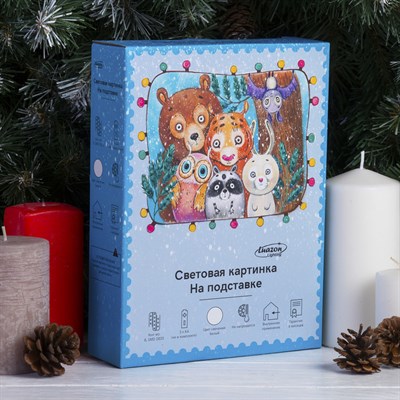 Световая картинка на подставке "Олень", SMD 2835, 8 LED, 3*АА (не в комплекте) - фото 2030923