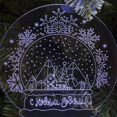 Подставка световая "С Новым Годом!", 10 LED, USB, 3*AА (не в компл), RGB - фото 2030931