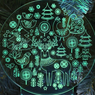 Подставка световая "Новогодние фигурки", 10 LED, USB, 3*AА (не в компл), RGB - фото 2030991