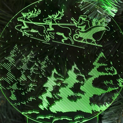 Подставка световая "Дед Мороз и сани", 10 LED, USB, 3*AА (не в компл), RGB - фото 2031009