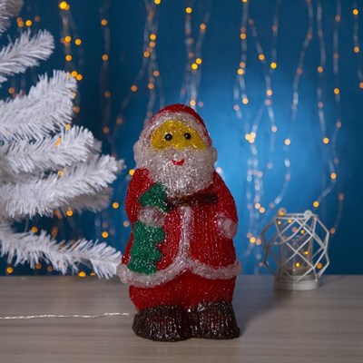 Фигура акрил. "Дед мороз с елкой" 16х13х29 см, контроллер с димером, 30 LED, 220V - фото 2031022