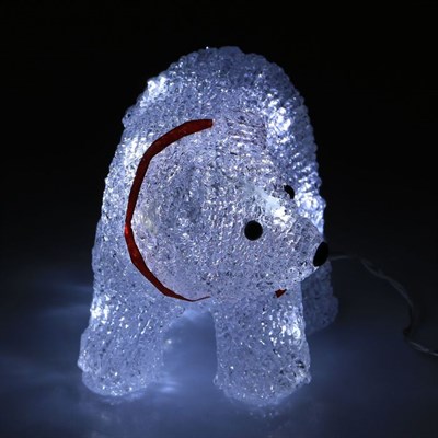 Фигура акрил. "Медвежонок на батарейках" 19х9х11 см,(АА*2 шт.не в компл.), 12 LED - фото 2031046