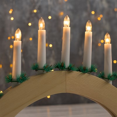 Фигура дерев."Горка рождественская деревянная 2", 7 свечей, 3 Вт, 34 В, Е10, 220 В, Т/БЕЛЫЙ - фото 2031055