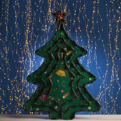 Фигура бум. "Елка кудрявая" 65х43 см, Лампы 80, 220V МУЛЬТИ - фото 2031075