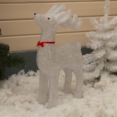 Фигура акрил. "Олень" 46х22х70 см, V220, 100 LED, контроллер 8 режимов, БЕЛЫЙ - фото 2031084