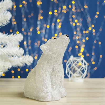 Фигура акрил. "Мишка" 16,5х21х26 см, 220V, 30 LED, контроллер 8 режимов, БЕЛЫЙ - фото 2031088