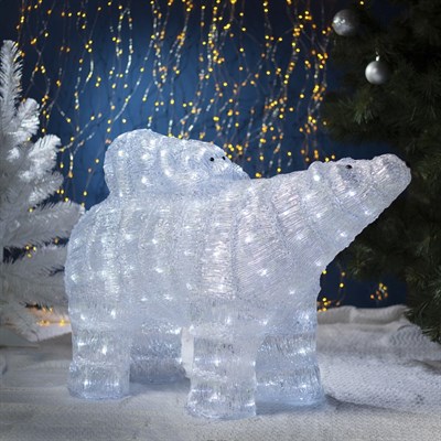 Фигура акрил. "Медведь с медвежонком" 80х30х60 см, 150 LED, с конр. 8р.,220V - фото 2031110