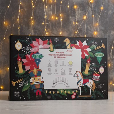 Фигура дерев."Горка рождественская белая 2", 7 свечей, 3 Вт, 34 В, Е10, 220 В, Т/БЕЛЫЙ - фото 2031147