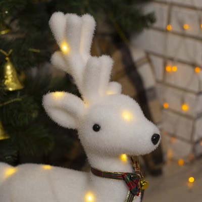 Фигура световая "Белый олень", 31 LED, 26х12х45 см, фиксинг, от батар. (не в компл) - фото 2031161