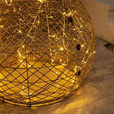 Фигура текстил. "Снеговик золотой" 150х70х70 см, 200 LED, 220V, Т/БЕЛЫЙ - фото 2031177