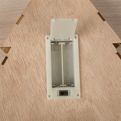 Фигура деревянная "Ёлка и снеговик", 20х20х4 см, 2*AA (не в компл.) 5 LED, Т/БЕЛЫЙ - фото 2031197