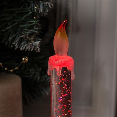 Фигура световая "Свеча на ветру красная", 17х5х5 см, от бат. 3хLR44, RGB - фото 2031200