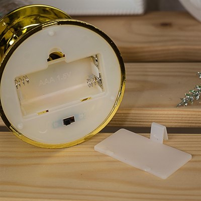 Фигура световая "Свеча золотистый", 20х7х7 см, от бат. 2*ААА (не в компл.), Т/БЕЛЫЙ - фото 2031211