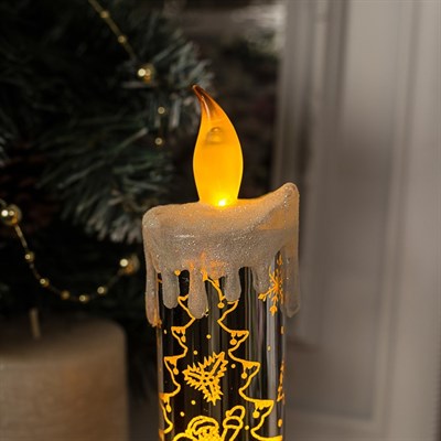 Фигура световая "Свеча елочка", 20х7х7 см, от бат. 2*ААА (не в компл.) Т/БЕЛЫЙ - фото 2031215