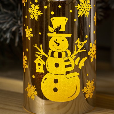 Фигура световая "Свеча серебро снеговик", 9х5х5 см, от батареек 2 шт 2032 (в компл.) Т-БЕЛЫЙ   43573 - фото 2031244