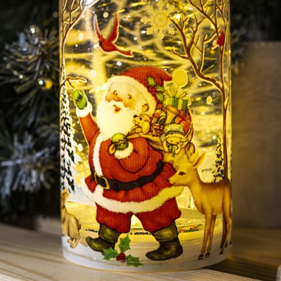 Фигура световая бутылка декоративная "Дед мороз", 31х8х8  см, 3*АА(не в компл.), Т-БЕЛЫЙ - фото 2031254