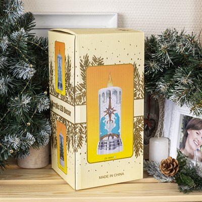 Фигура световая свеча "Елочка", 27х10х10 см, от бат. 2*ААА (не в компл.), Т/БЕЛЫЙ - фото 2031260