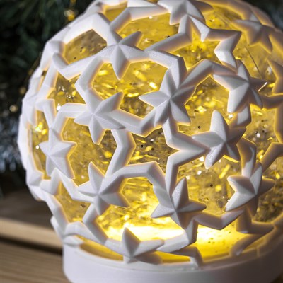 Фигура световая "Шар и звезды", 13х13х13 см, 3*АА (не в компл.), 2 режима Т-БЕЛЫЙ и RGB - фото 2031264