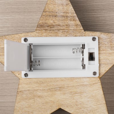 Фигура деревянная "Звезда", 16х16х5 см, 2*AАA (не в компл.) 5 LED,Т/БЕЛЫЙ - фото 2031280