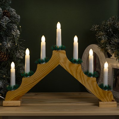 Фигура дерв."Горка рождественская дерево", 7 свечей LED, 220 В, Т/БЕЛЫЙ - фото 2031281