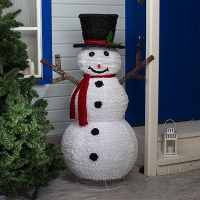 Фигура текстил. "Снеговик" 150х80х80 см, 100 LED, 220V, контр. 8 режимов, МУЛЬТИ - фото 2031292