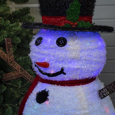 Фигура текстил. "Снеговик" 150х80х80 см, 100 LED, 220V, контр. 8 режимов, МУЛЬТИ - фото 2031293