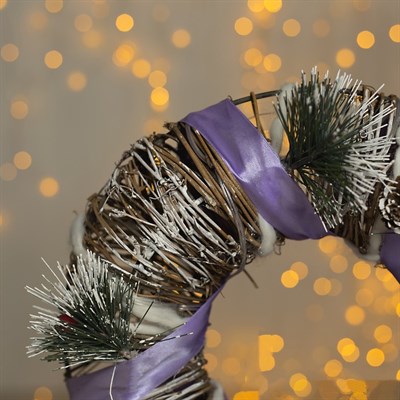 Фигура метал "Венок" 28х8х28 см (3xAA не в компл.) 15 LED, ТЕПЛО-БЕЛЫЙ - фото 2031306