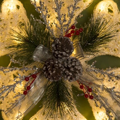 Фигура акрил. "Снежинка с шишками белая" 45х7х45 см,20 ламп,220V, ТЕПЛ. БЕЛ - фото 2031347