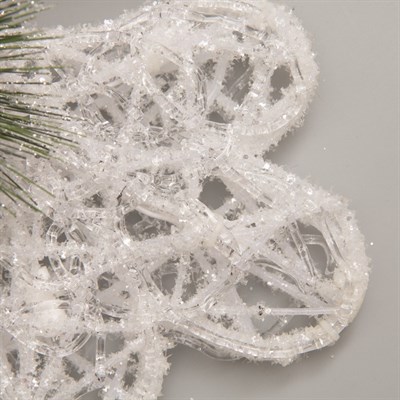 Фигура акрил. "Снежинка с шишками белая" 45х7х45 см,20 ламп,220V, ТЕПЛ. БЕЛ - фото 2031349