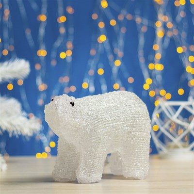 Фигура акрил. "Медвежонок на батарейках" 20х10х14 см,(АА*2 шт.не в компл.), 15 LED - фото 2031377