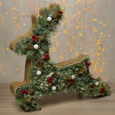 Фигура дерев "Олень хвоя" 45х5х49 см (3xAA не в компл.) 8 LED, ТЕПЛО-БЕЛЫЙ - фото 2031428