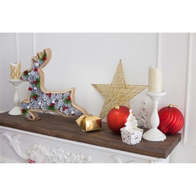 Фигура дерев "Олень шишки" 45х5х49 см (3xAA не в компл.) 8 LED, Т/БЕЛЫЙ - фото 2031447