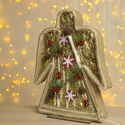Фигура дерев "Ангел ветки" 30х5х38 см (3xAA не в компл.) 12 LED, ТЕПЛО-БЕЛЫЙ - фото 2031449