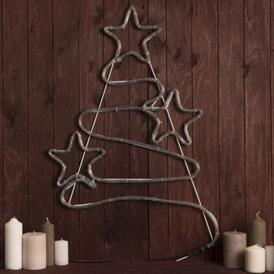 Фигура дюралайт "Елочка со звездами" 47х71 см,96/16 LED,мерцание,220V СИНИЙ-БЕЛЫЙ - фото 2031463