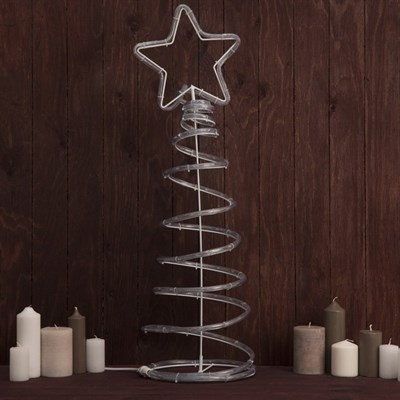 Фигура дюралайт "Елочка со звездой" 26х80 см,144/24 LED,мерцание,220V СИНИЙ-БЕЛЫЙ - фото 2031472