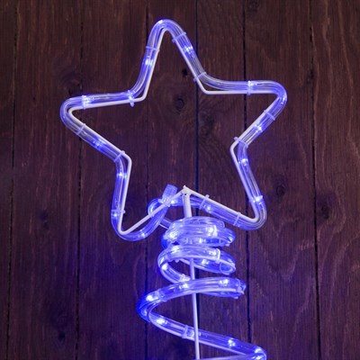 Фигура дюралайт "Елочка со звездой" 26х80 см,144/24 LED,мерцание,220V СИНИЙ-БЕЛЫЙ - фото 2031473