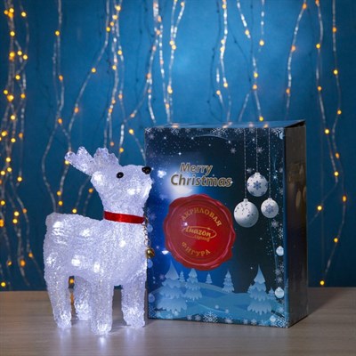 Фигура акрил. "Олененок на батарейках" 18х8х25 см,(АА*2 шт.не в компл.), 20 LED - фото 2031487