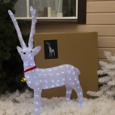 Фигура акрил. "Олень голова влево" 60х35х100 см, контр. низковольтный, 140 LED, 24V - фото 2031503