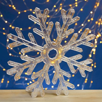 Фигура "Снежинка" d=30 см, пластик, 40 LED, 220V, контрол. 8р. БЕЛЫЙ - фото 2031541