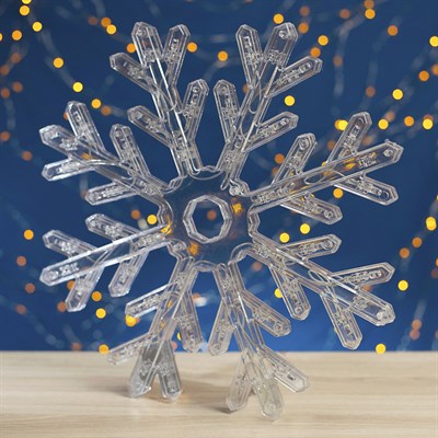 Фигура "Снежинка" d=30 см, пластик, 40 LED, 220V, контрол. 8р. СИНИЙ - фото 2031547