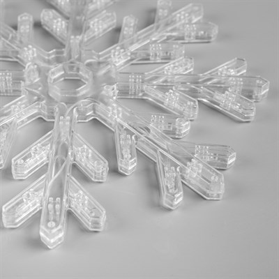 Фигура "Снежинка" d=30 см, пластик, 40 LED, 220V, контрол. 8р. СИНИЙ - фото 2031548