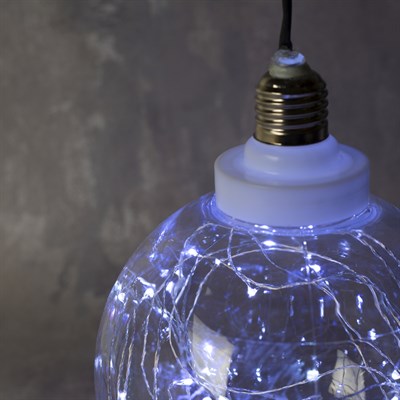 УЦЕНКА Фигура "Лампочка" 15 см, 50 LED-12V, адаптер в комплекте, БЕЛЫЙ - фото 2031639