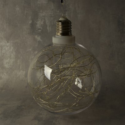 Фигура "Лампочка" 20 см, 100 LED-12V, адаптер в комплекте, БЕЛЫЙ - фото 2031644