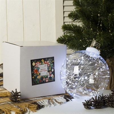 Фигура "Лампочка" 20 см, 100 LED-12V, адаптер в комплекте, БЕЛЫЙ - фото 2031646